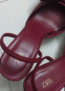 Zara Elegant Red Bow Heels
