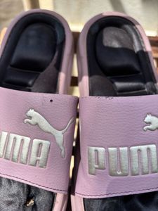 Puma Slides - Pink &amp; Black adidas combo