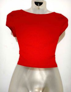 H&amp;M Divided Orange Ribbed Crop Top (Square Neck)