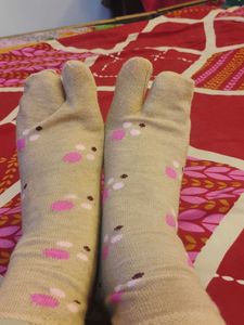 Cute Tabi Scraf  with Pink Floral Print