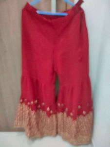Embroidered Maroon Sharara Suit
