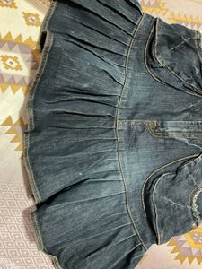 Mini Flared Denim Skirt