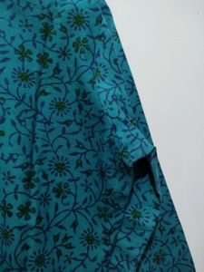Green Floral Leaf Print Kurta