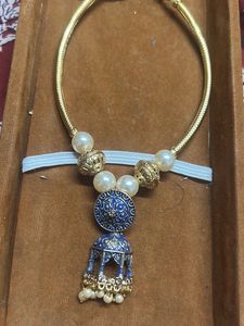 Exquisite Pearl &amp; Jhumka hansli Necklace Set