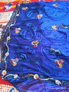 Purple Embroidered Saree with Blouse