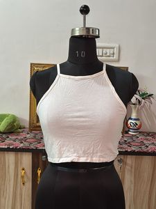 White Halter Crop Top