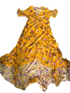 Yellow Floral Tiered Maxi Dress