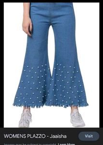 flared jeans with pearl