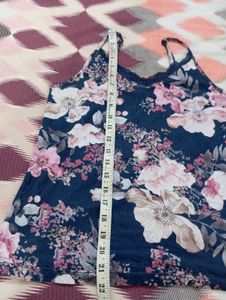 Floral Print Camisole with Lace Trim