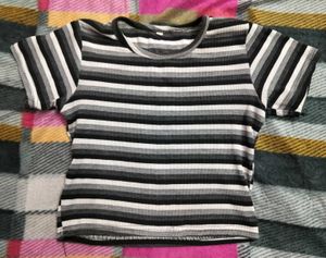 Striped Cropped T-Shirt