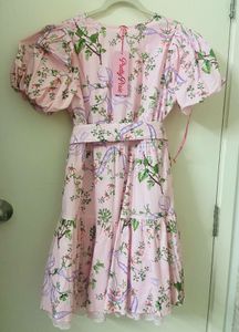 Charming Pink Floral Puff Sleeve Dress