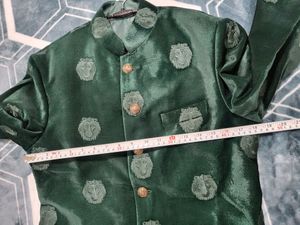 Men Sherwani Green Indo-Western Jacket 36inch