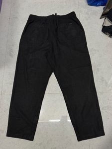Guess Black Linen Trousers Pants