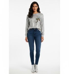 Silver Bloom Long Sleeve Top ✨