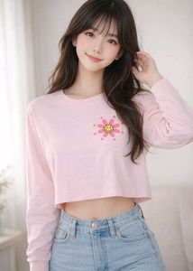 Cute Pink Graphic Print Top