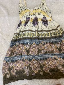 Y2K Boho Print Summer Dress