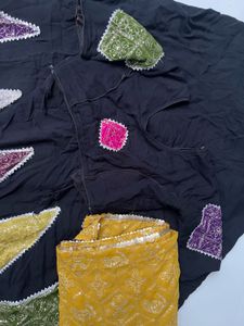 Black Lehenga Choli Set with Mirror Work