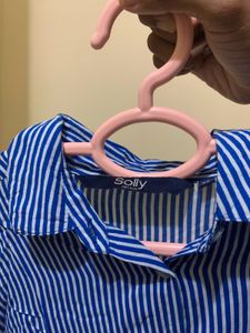 Blue & White Striped Button-Down Shirt