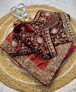 Stunning Blue Embroidered Saree