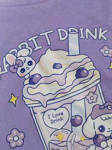 Cute Purple Rabbit Drink T-Shirt