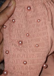 Peach Off-Shoulder Dress