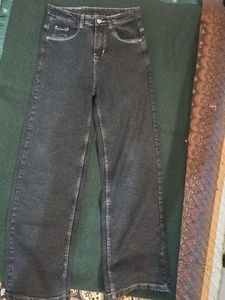 Stylish Dark Wash Wide Leg Jeans