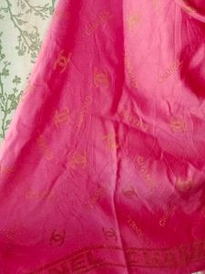 Aunthetic Chanel pink n gold scarf