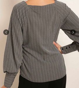 Chic Black &amp; White Gingham Tie-Waist Top