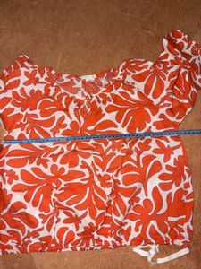 Orange Patterned Top