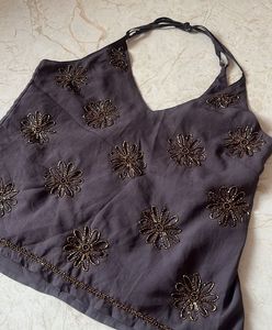 Designer Embellished Halter Neck Top