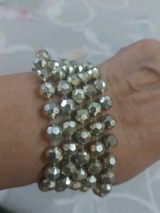 Sparkling Faceted  Gold/ Siver Bead Necklace