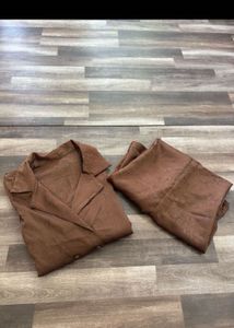 Chic Brown Corduroy Co-ord Set