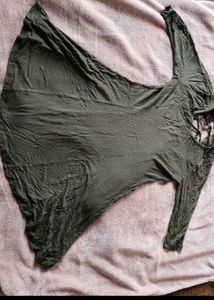Olive Green Lace-Up Back Top