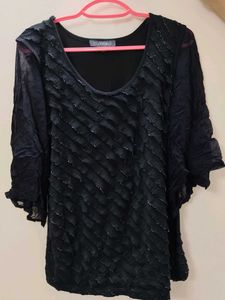 Elegant Black Ruffled Top