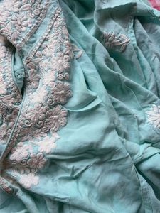 Light Blue Embroidered Kurta