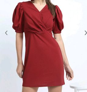 Maroon Colour Dress, New With Tag, Partywear Dress