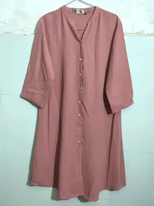 Elegant Pink Button-Down shirt dress