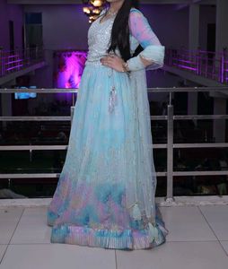 Stunning Blue Sequined Lehenga Choli