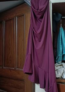 Elegant Maroon Halter Maxi Dress