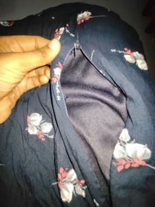 Feeding kurta Navy blue floral print