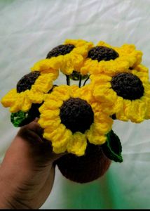 Crochet Rose Flowers With Pot