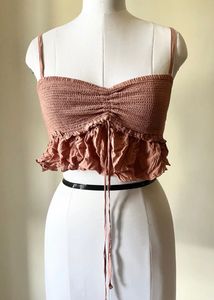 Smocked Ruffle Crop Top