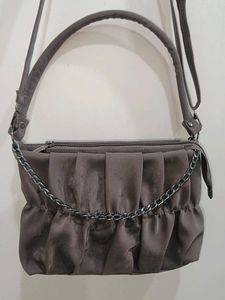 *New*Chic Ruched Shoulder Bag with Chain Accent