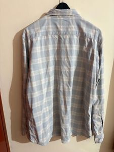 Men's Light Blue Plaid Button-Down Shirt