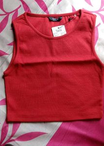 Red Crop Tank Top