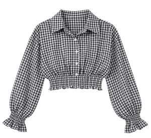 Cute Gingham Cropped Shirt