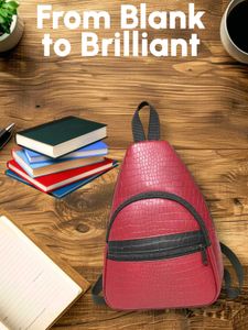 Rose Crocodile Embossed Backpack #002