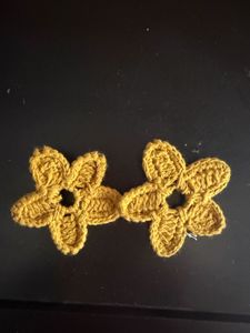 Handmade Crochet Flower Appliques earring