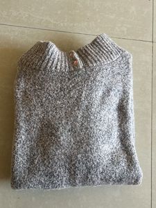 Gray Knit Pullover Sweater