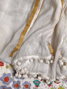 Simple White Chiffon Dupatta 🤍 🦢